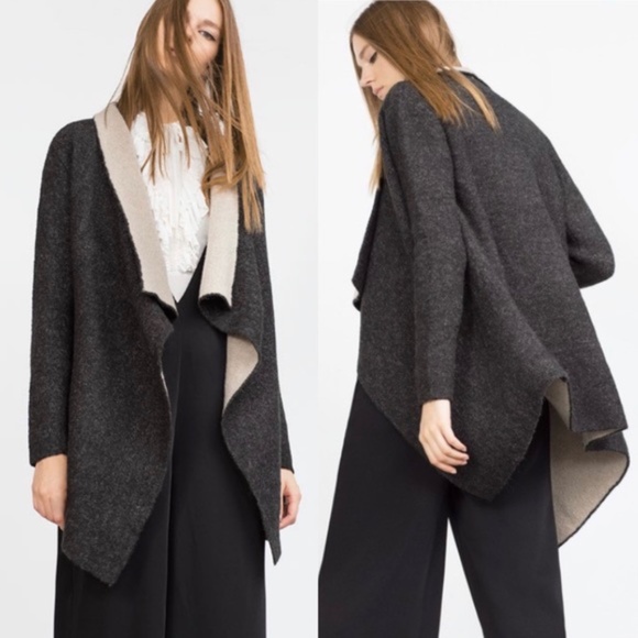 Zara Sweaters - Zara Knit Wool Blend Drapey Waterfall Cardigan